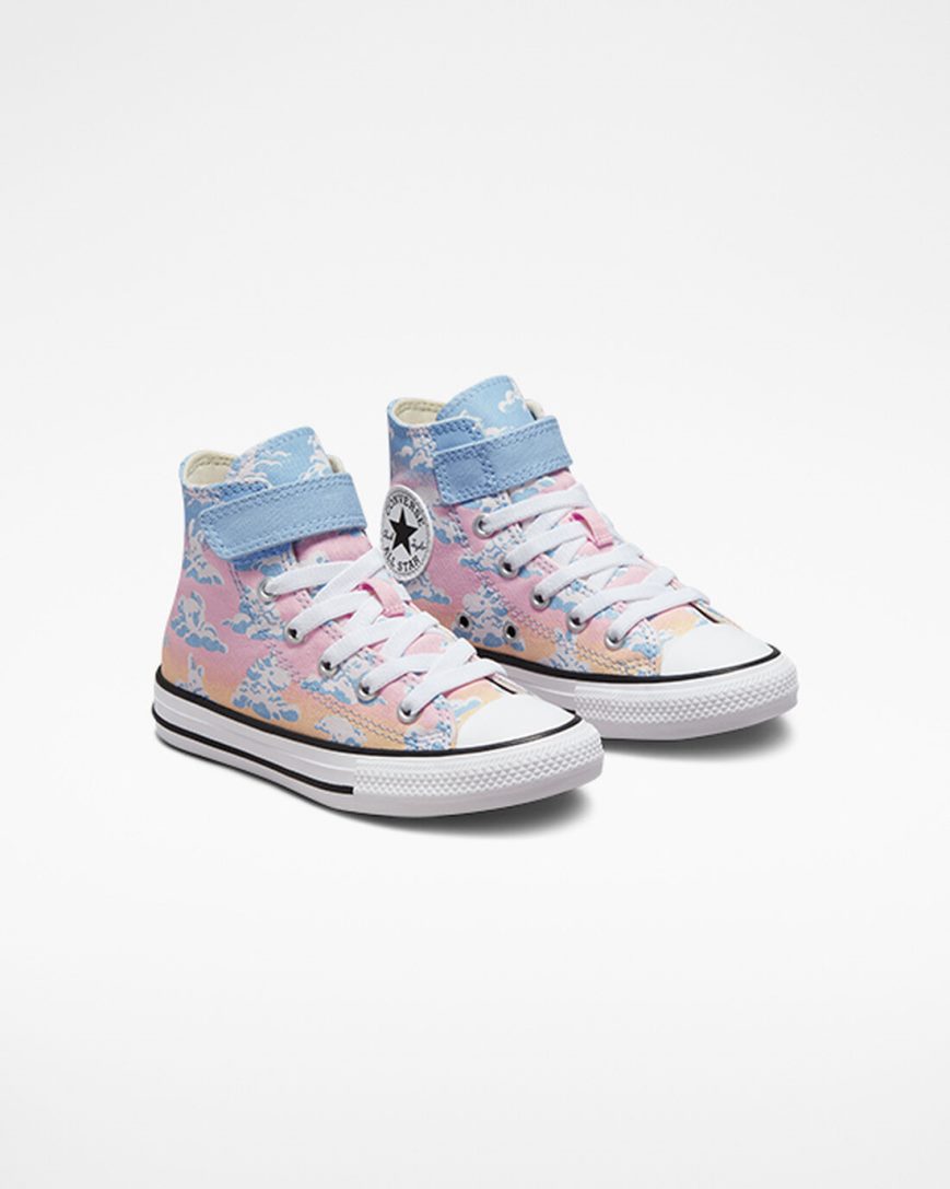 Girls' Converse Chuck Taylor All Star Easy-On Cloud Gazer High Top Shoes Blue / Orange Pink | AU 15C38Q